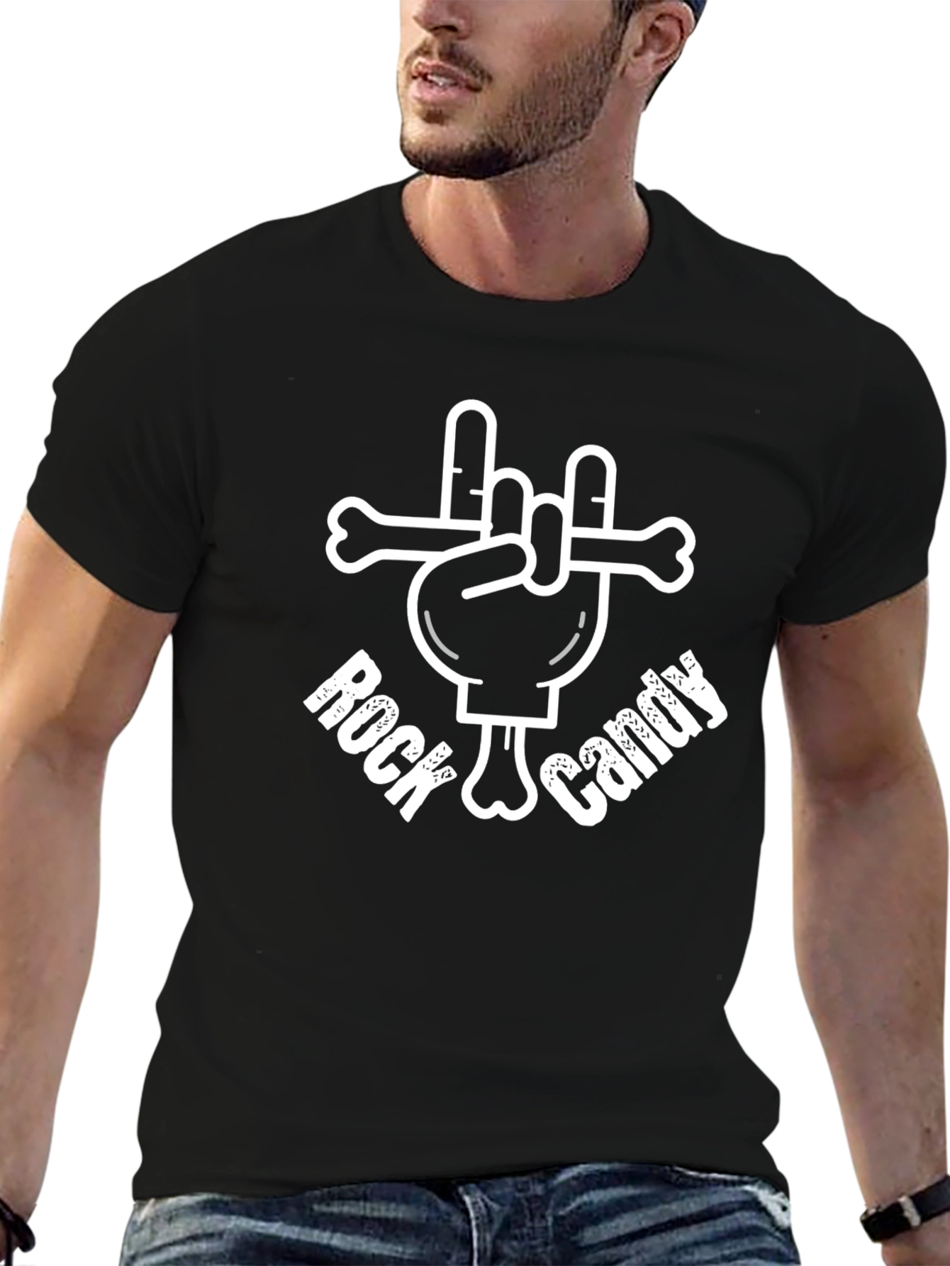 Rock Candy Skeleton Hand T-Shirt - Black