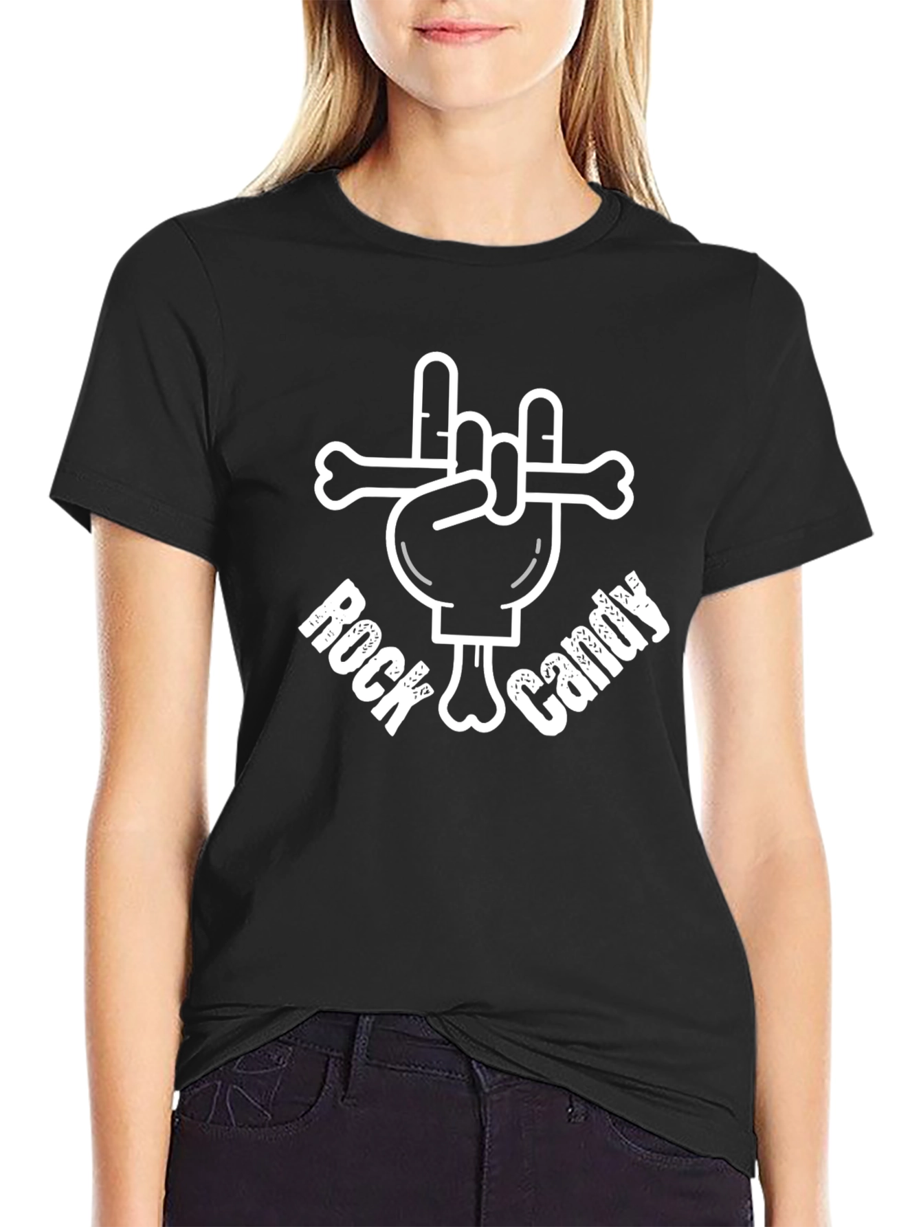 Rock Candy Skeleton Hand T-Shirt - Black