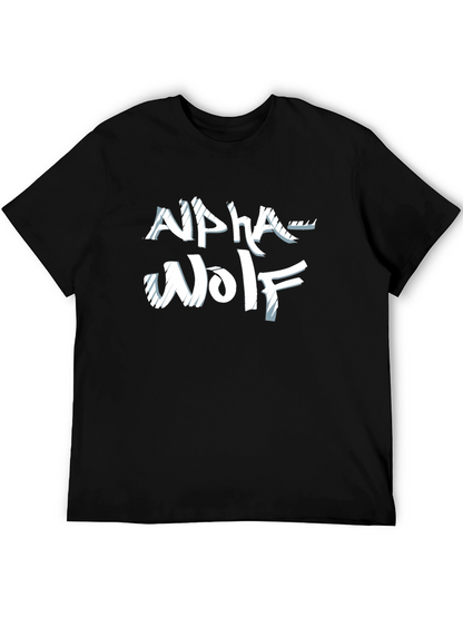 Alpha Wolf Graphic Tee - Black Crew Neck T-Shirt