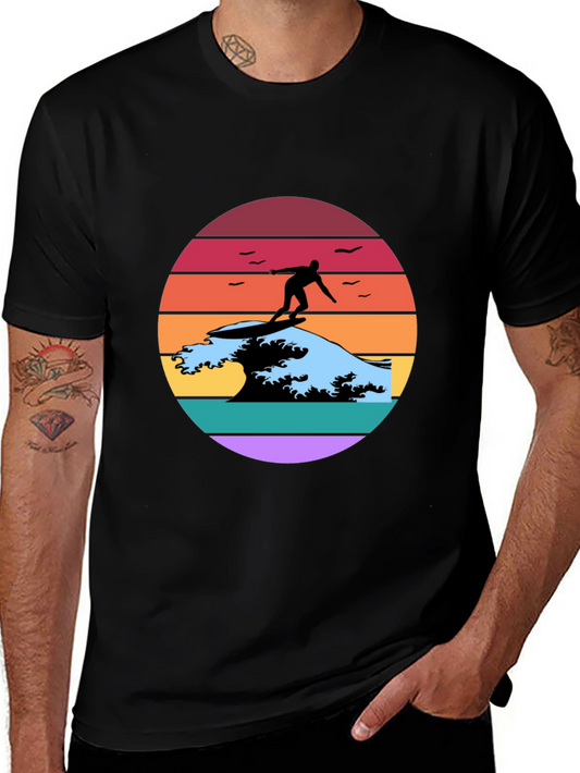 Retro Surfer Wave Graphic Tee