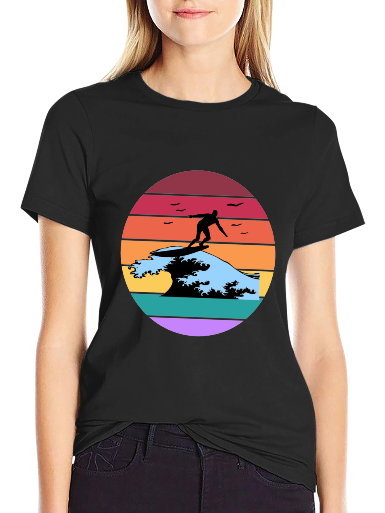 Retro Surfer Wave Graphic Tee