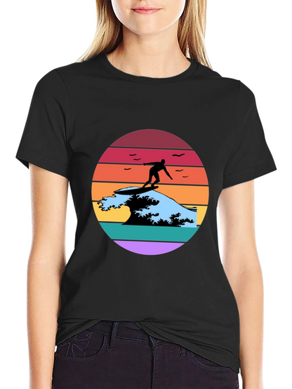Retro Surfer Wave Graphic Tee