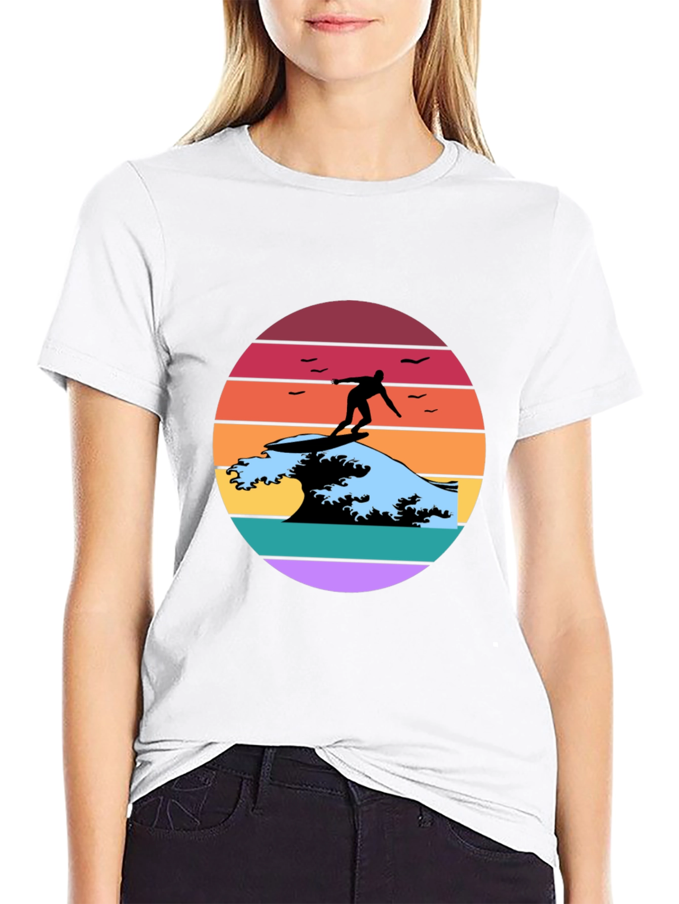 Retro Surfer Wave Graphic Tee