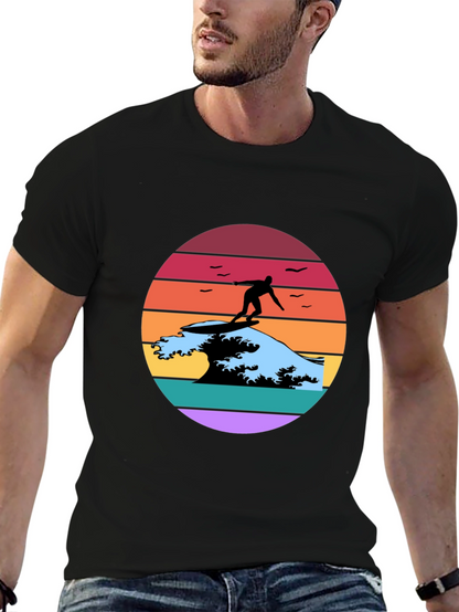 Retro Surfer Wave Graphic Tee