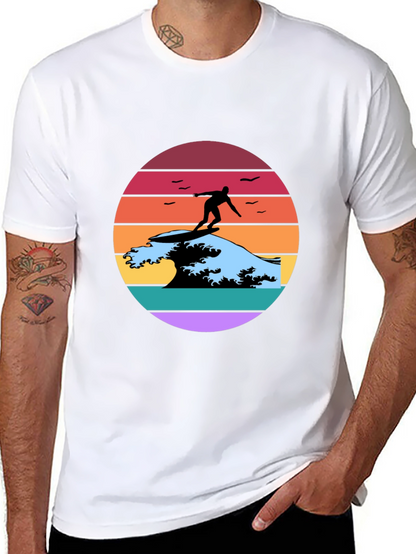 Retro Surfer Wave Graphic Tee