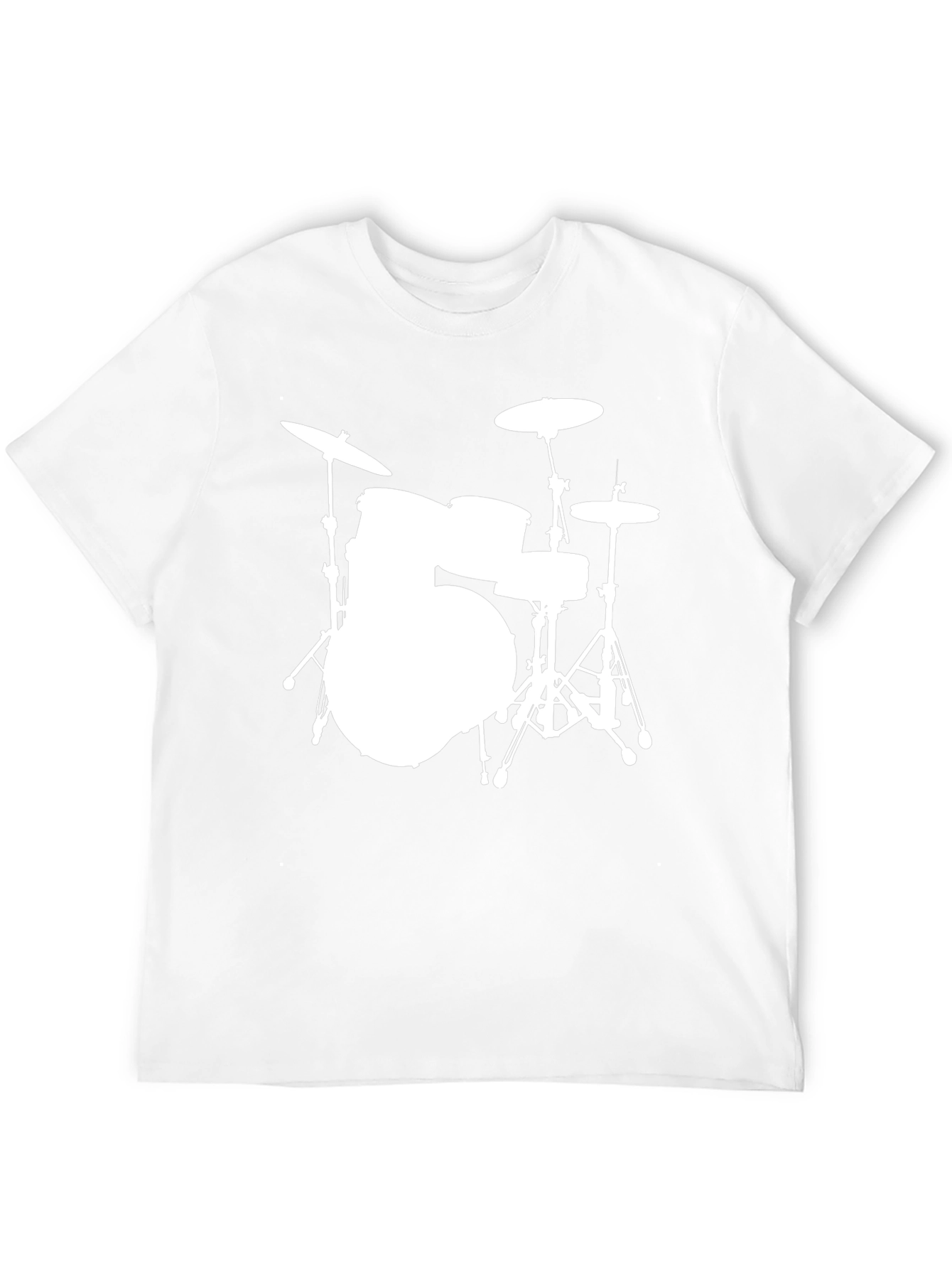 Drum Set Graphic Tee - Black Cotton Shirt