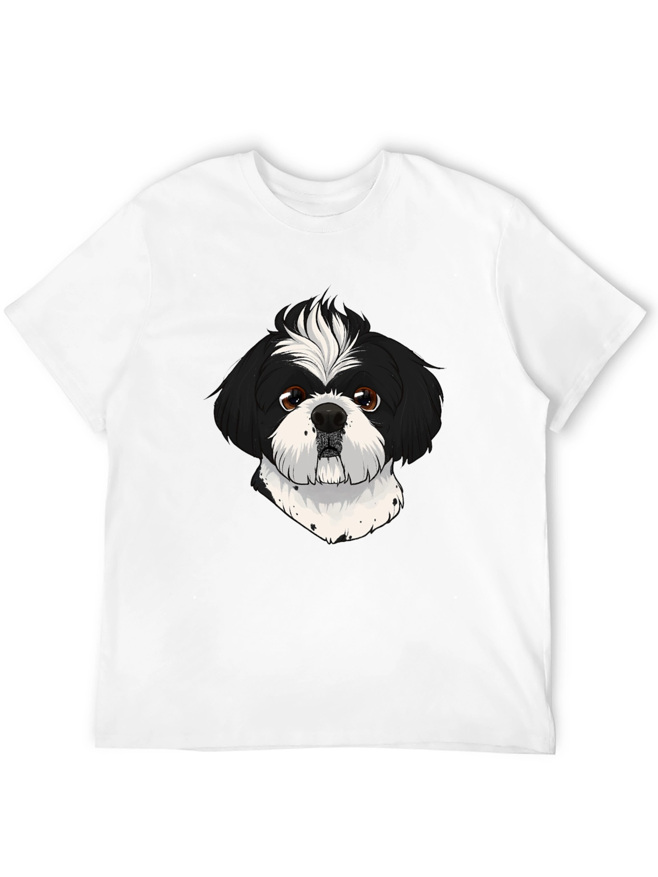Shih Tzu Dog Graphic Print Black T-Shirt