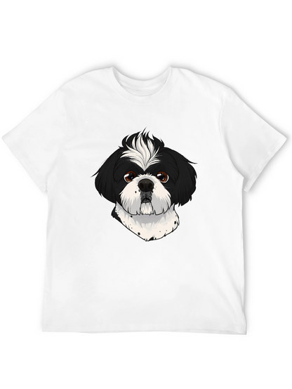 Shih Tzu Dog Graphic Print Black T-Shirt