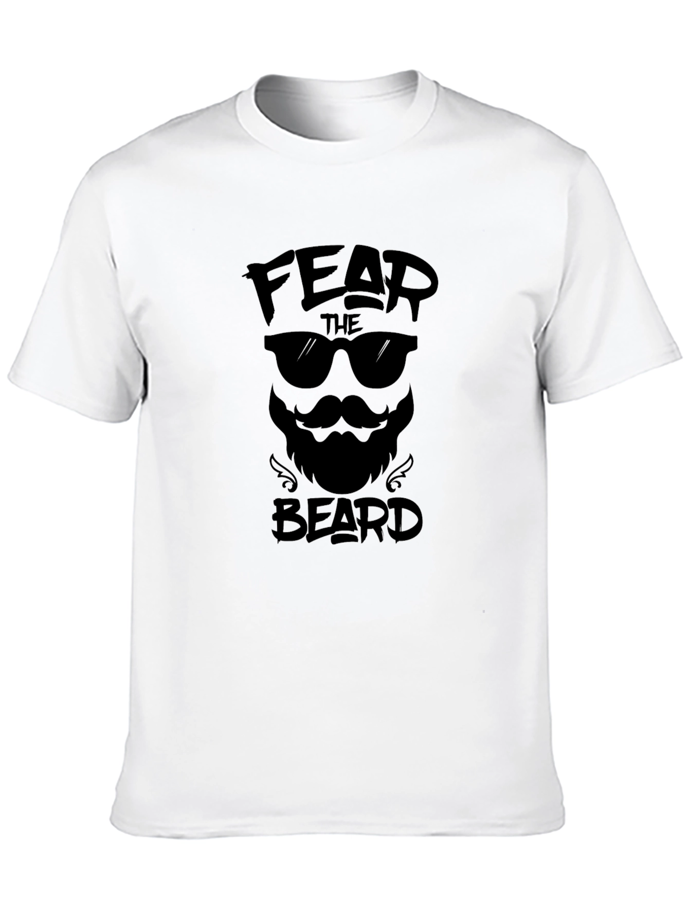 Fear The Beard Mens Black Graphic Tee