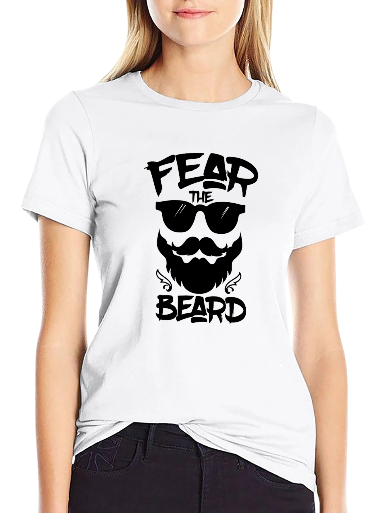 Fear The Beard Mens Black Graphic Tee