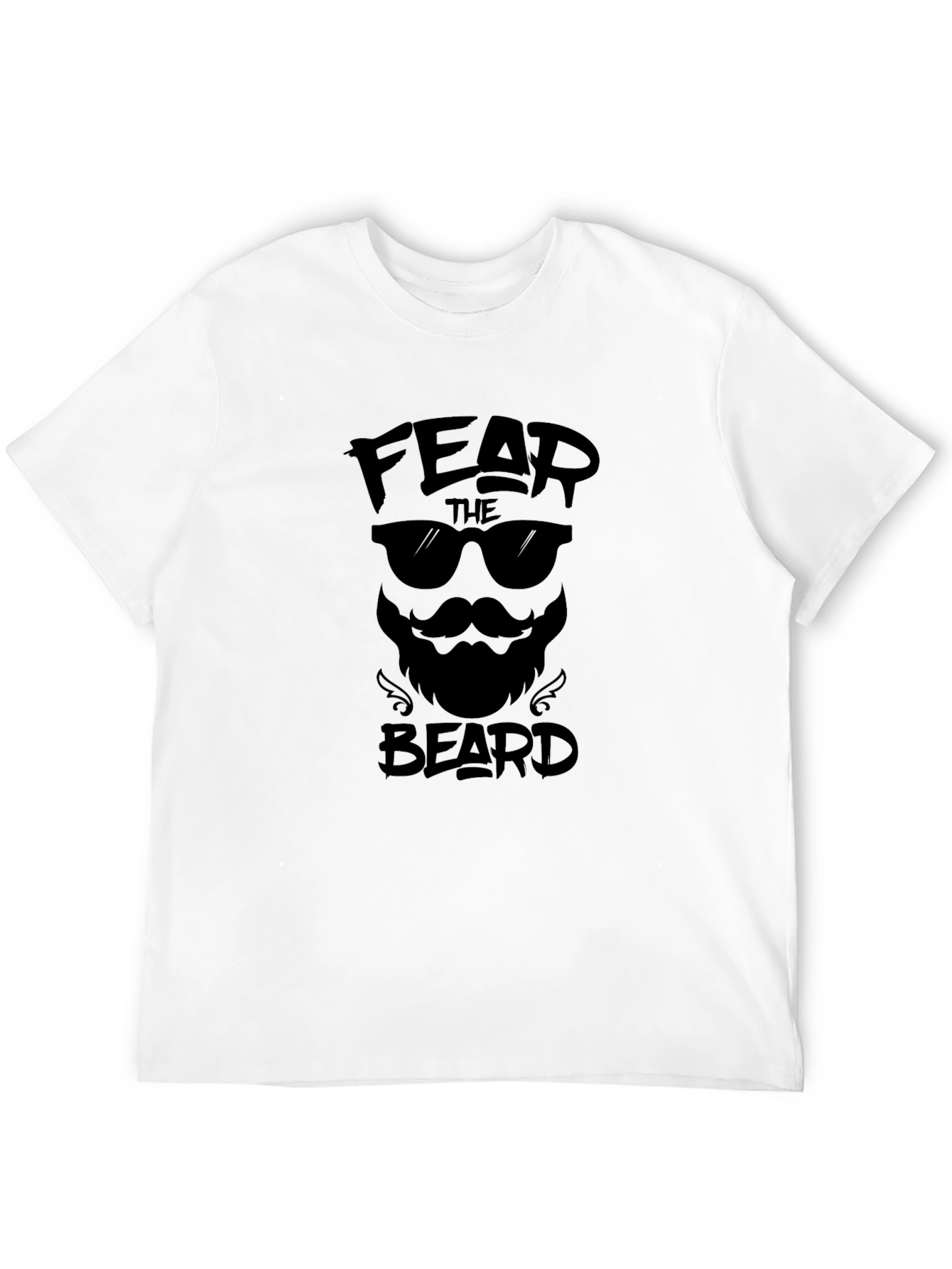 Fear The Beard Mens Black Graphic Tee