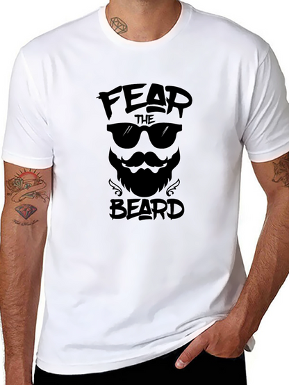 Fear The Beard Mens Black Graphic Tee
