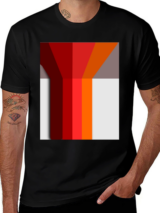 Geometric Color Block Graphic Tee