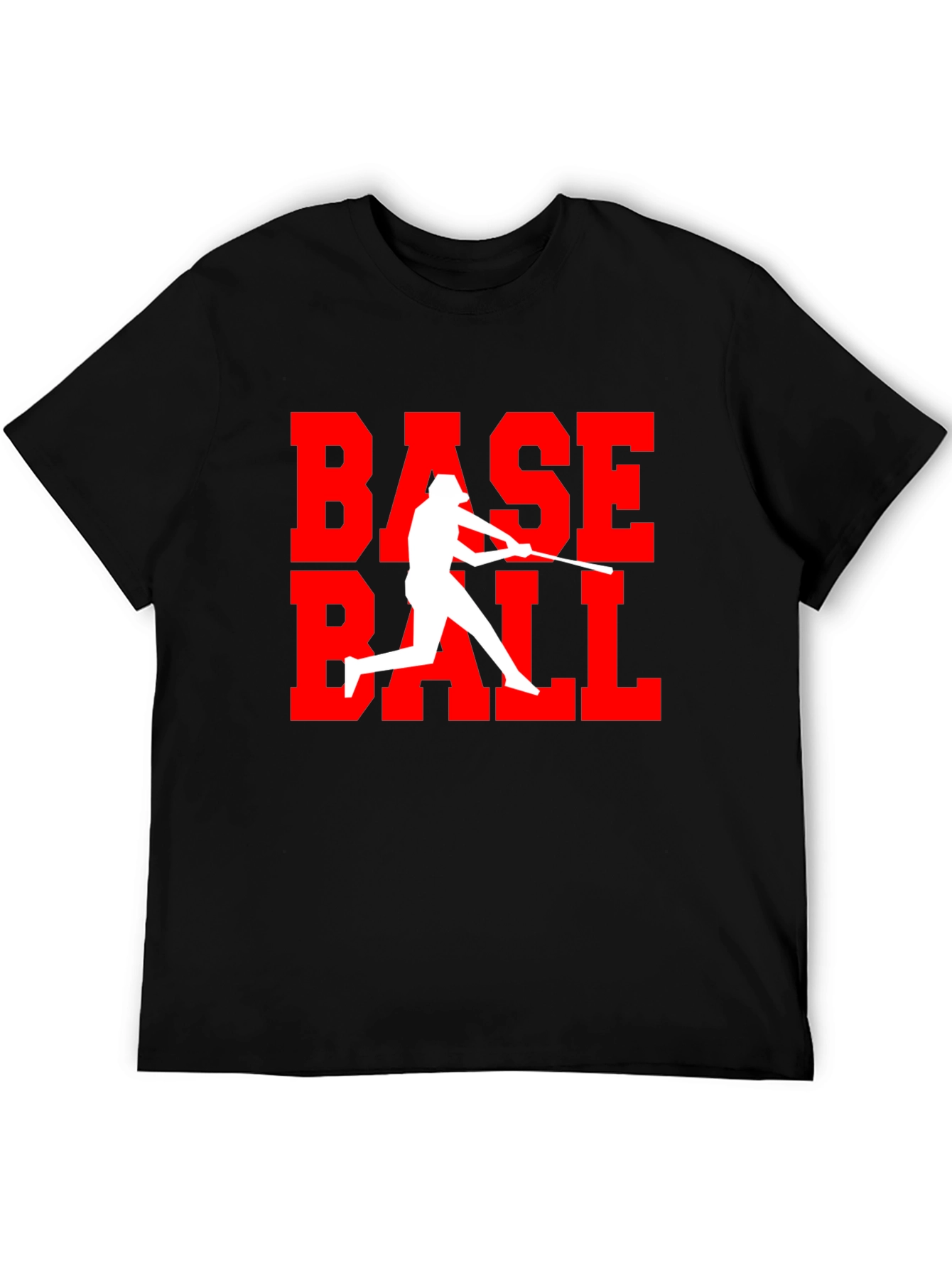Baseball Graphic Tee - Black Cotton T-Shirt