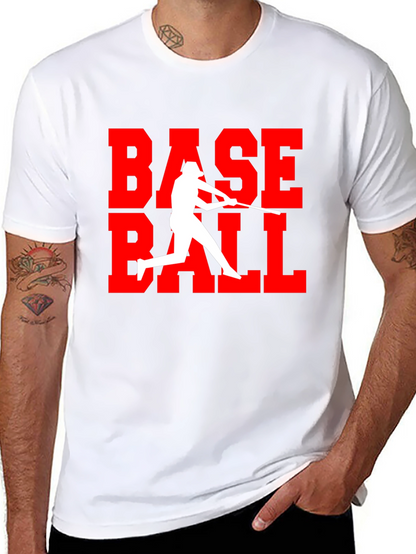 Baseball Graphic Tee - Black Cotton T-Shirt