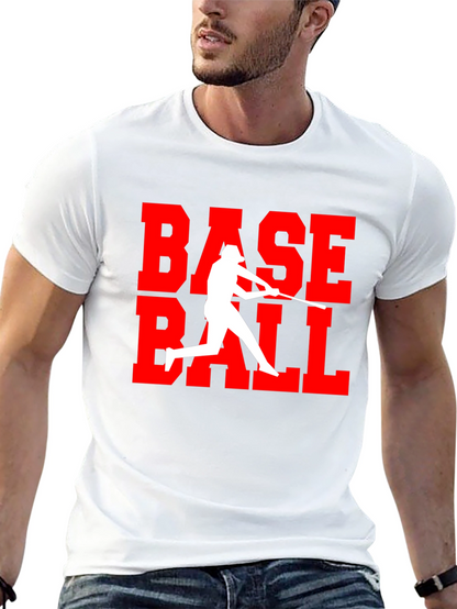 Baseball Graphic Tee - Black Cotton T-Shirt