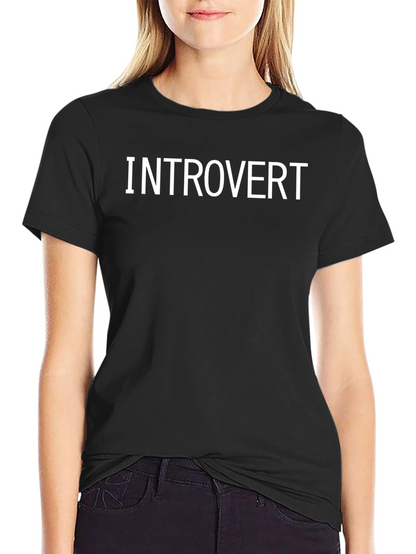 Introvert Graphic Tee - Black Cotton Casual T-Shirt