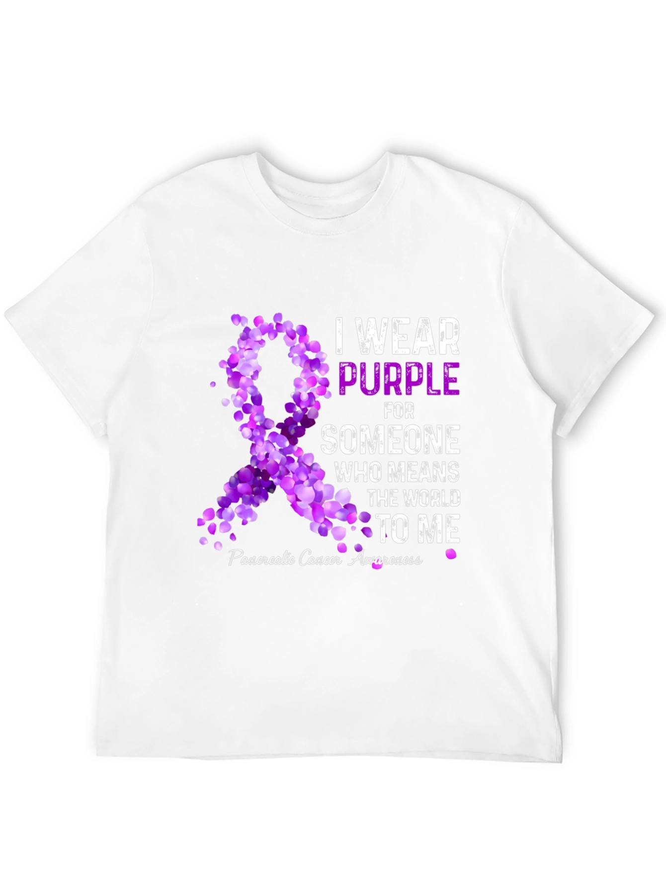 Pancreatic Cancer Awareness Purple Ribbon T-Shirt