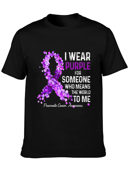 Pancreatic Cancer Awareness Purple Ribbon T-Shirt