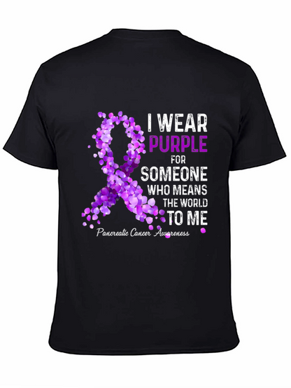 Pancreatic Cancer Awareness Purple Ribbon T-Shirt