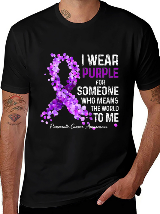Pancreatic Cancer Awareness Purple Ribbon T-Shirt