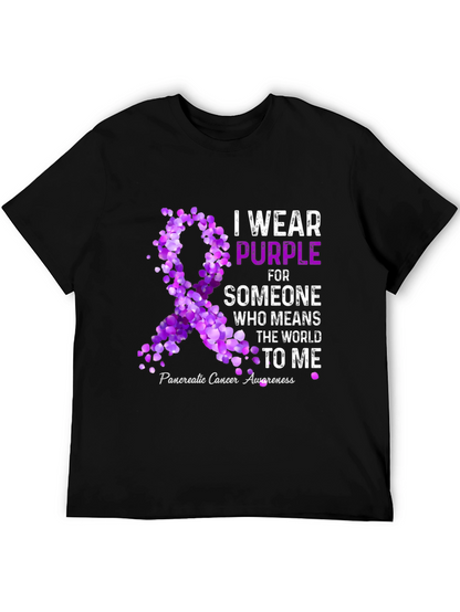 Pancreatic Cancer Awareness Purple Ribbon T-Shirt