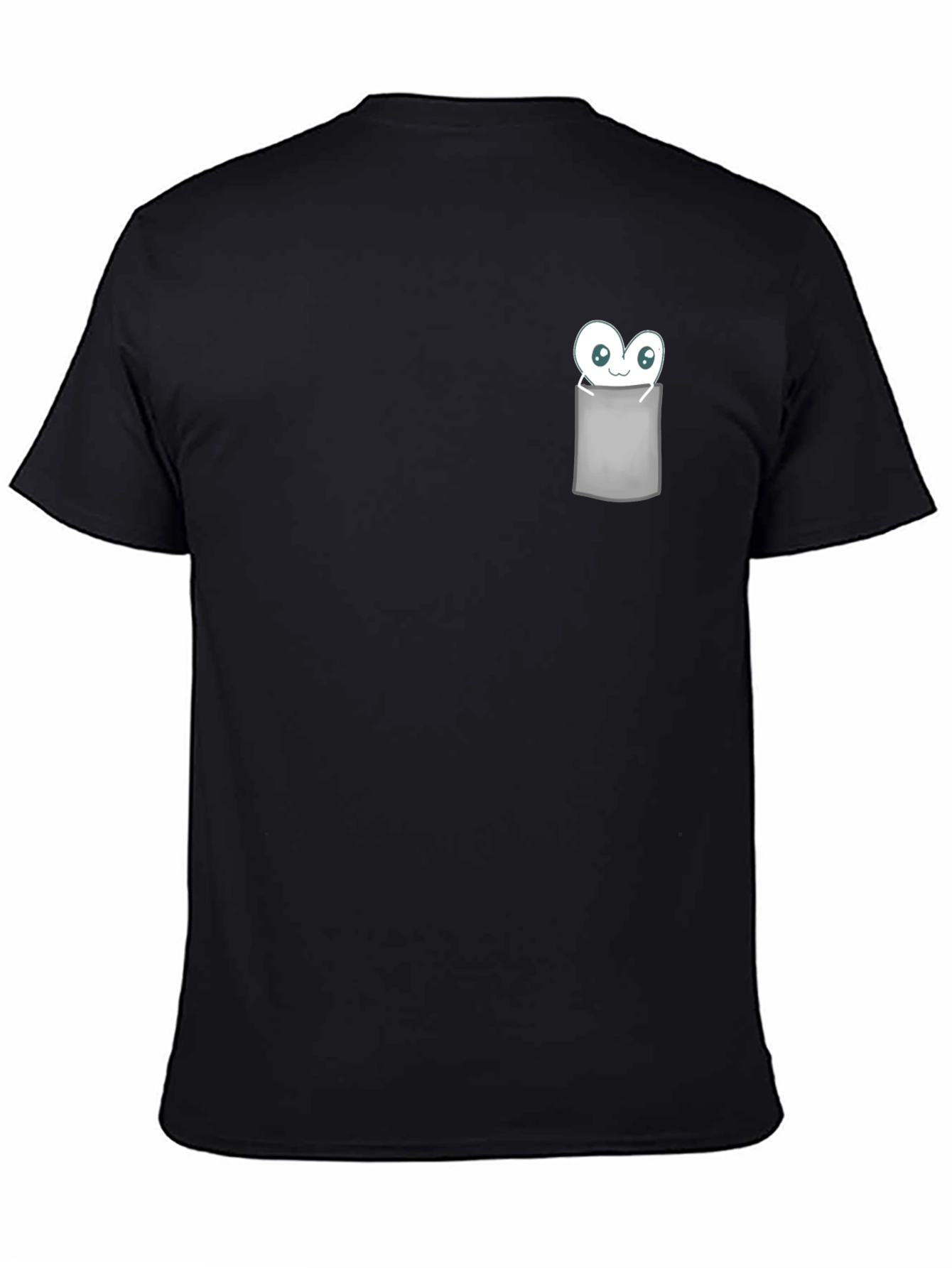 Cute Monster in Pocket Graphic T-Shirt - Black