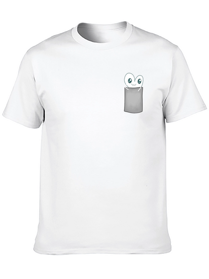 Cute Monster in Pocket Graphic T-Shirt - Black