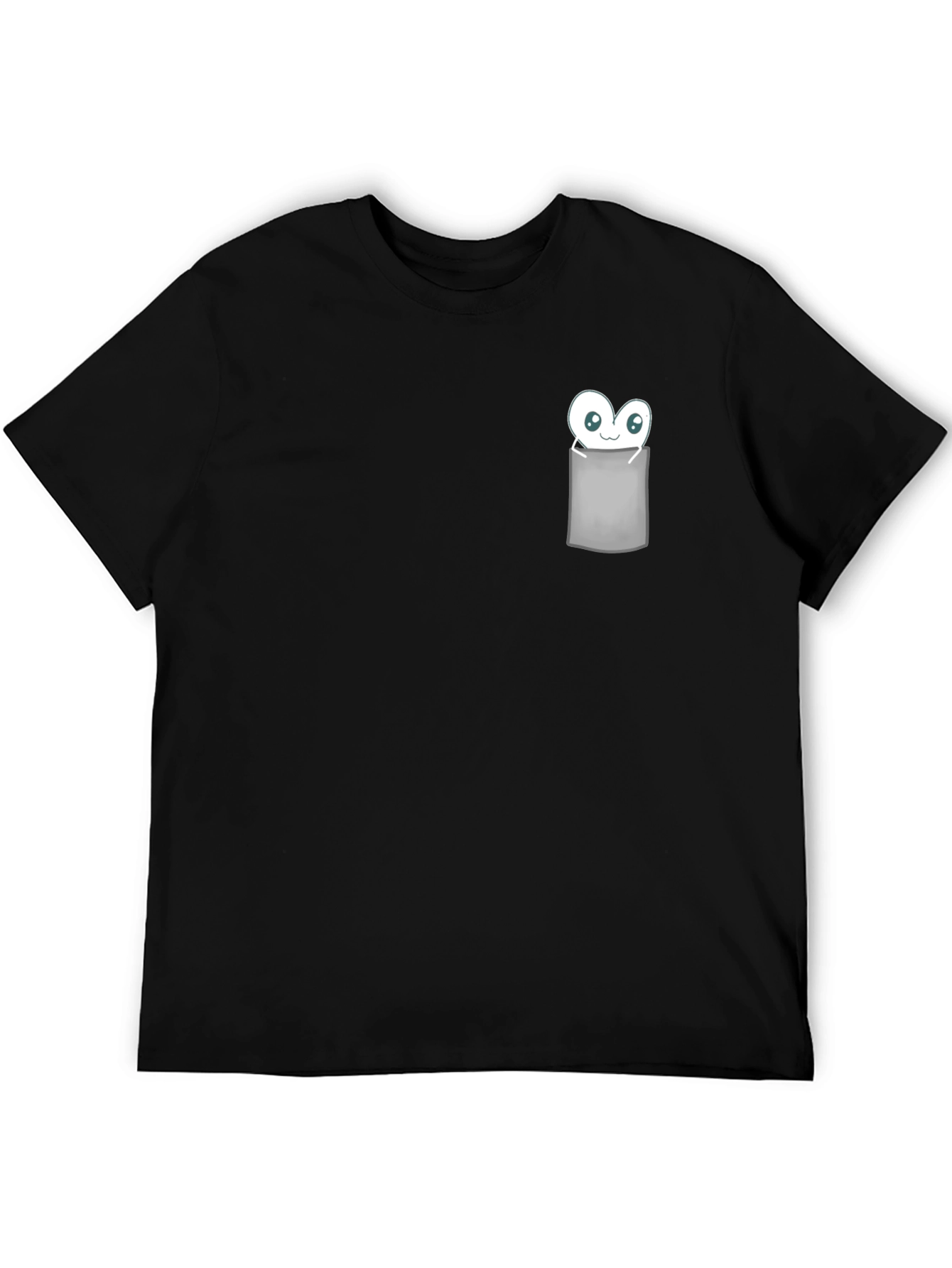 Cute Monster in Pocket Graphic T-Shirt - Black