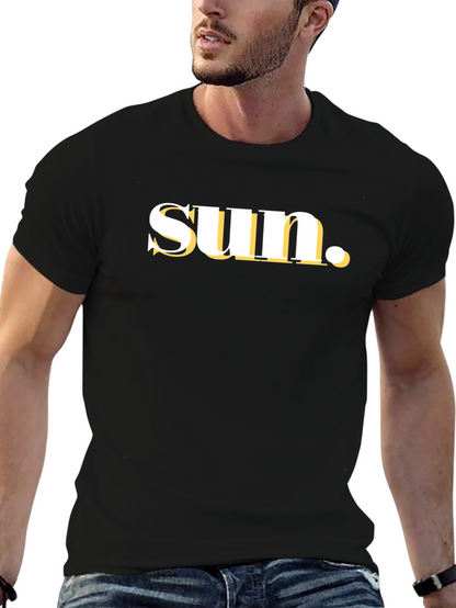 Black T-Shirt with Sun Graphic