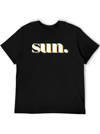 Black T-Shirt with Sun Graphic