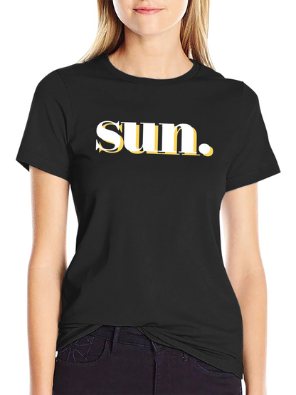 Black T-Shirt with Sun Graphic