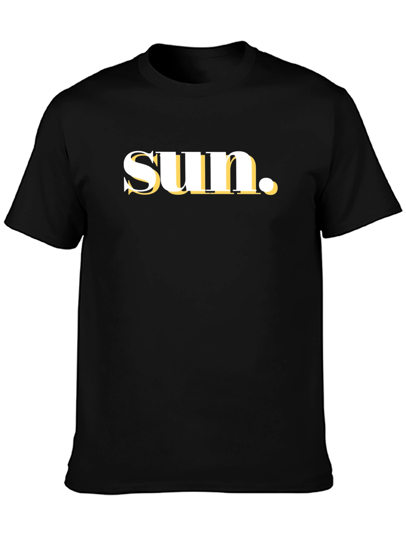 Black T-Shirt with Sun Graphic