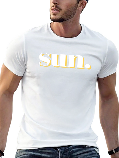 Black T-Shirt with Sun Graphic