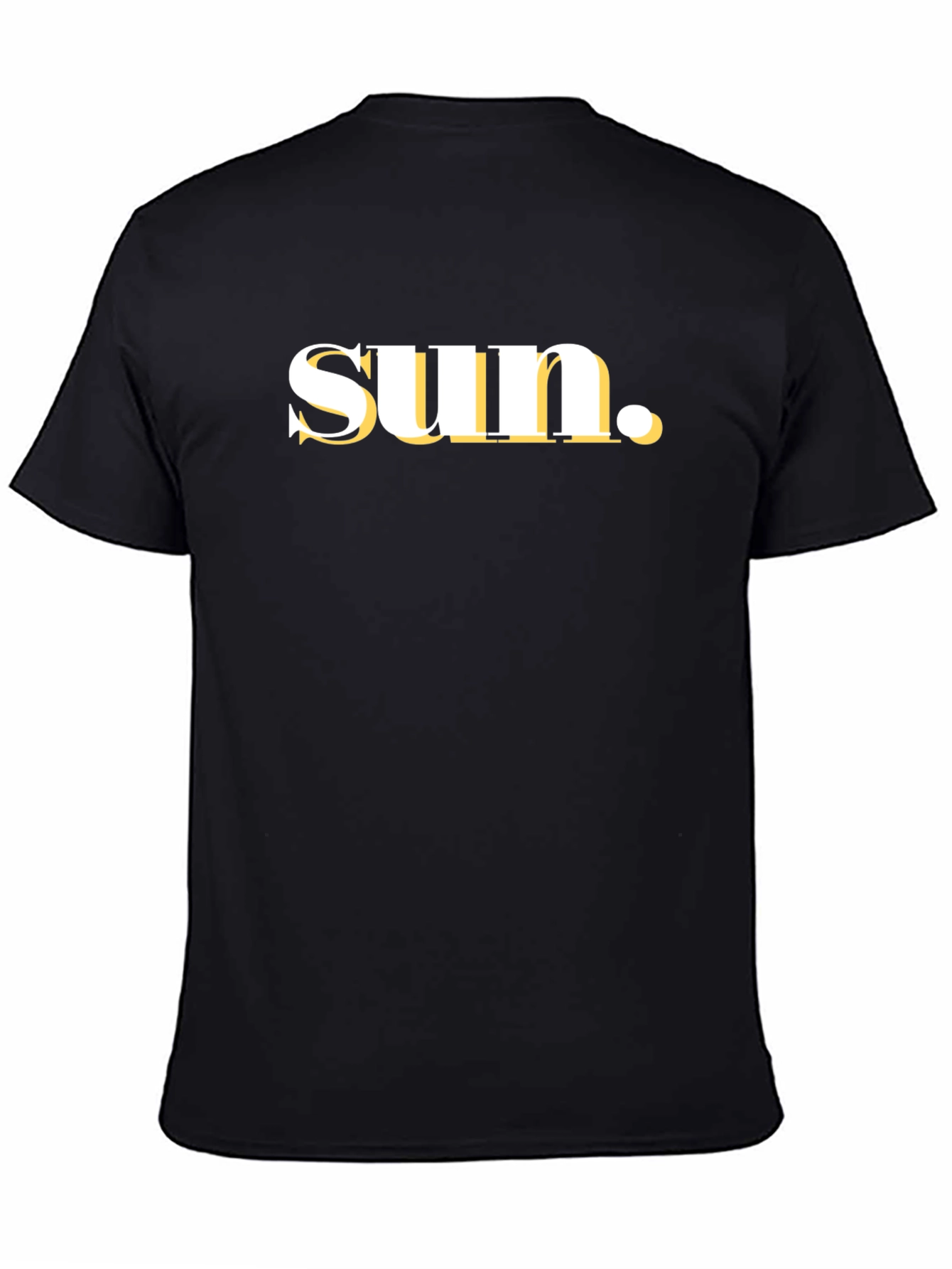 Black T-Shirt with Sun Graphic