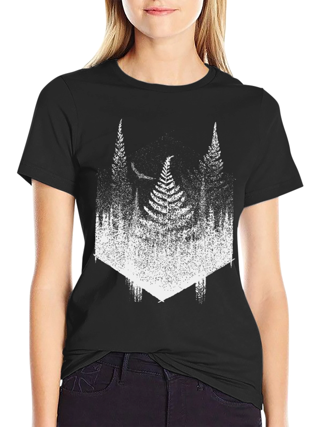 Nature Inspired Forest T-Shirt - Black