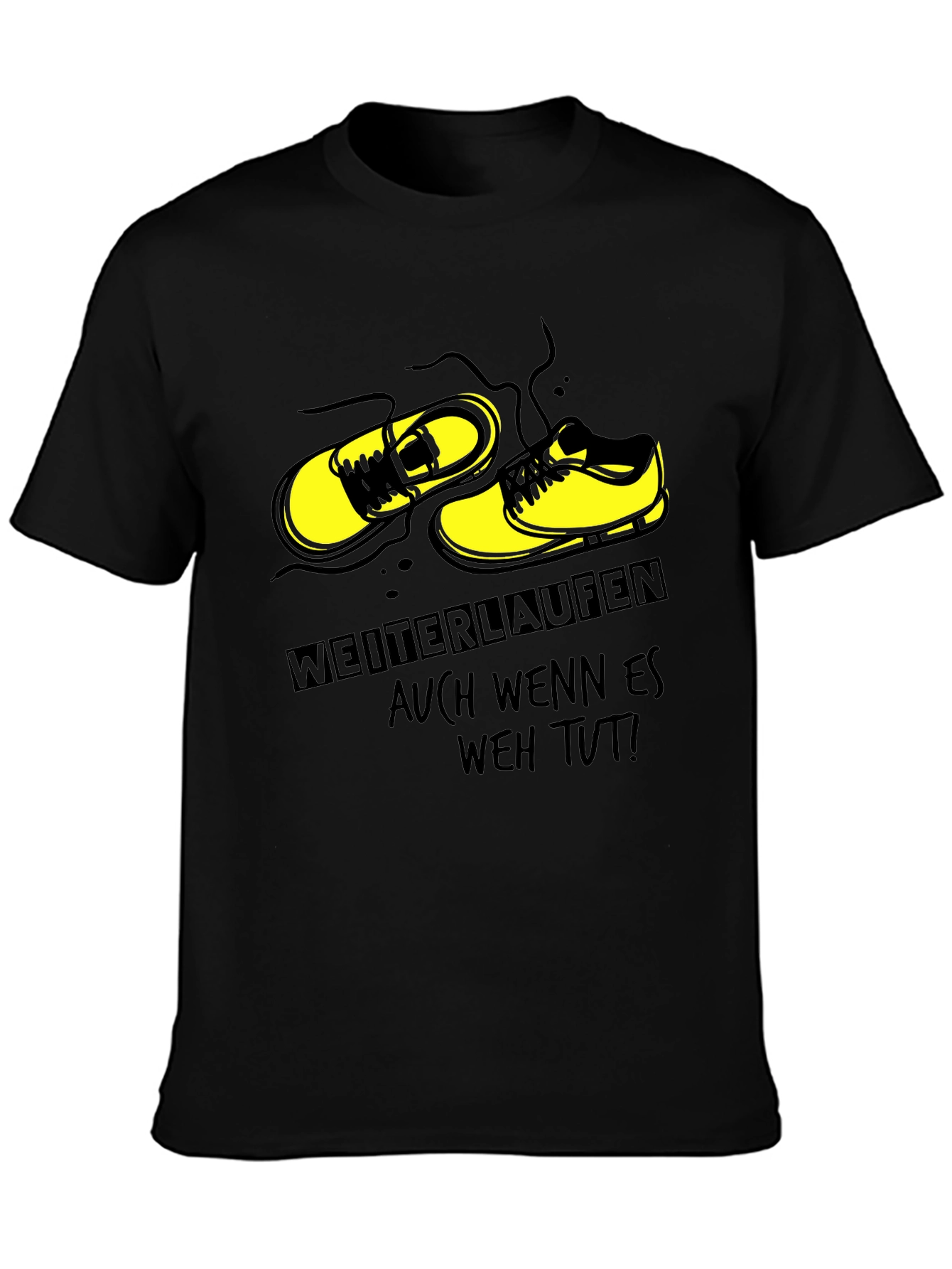 Running Shoes Graphic Black T-Shirt