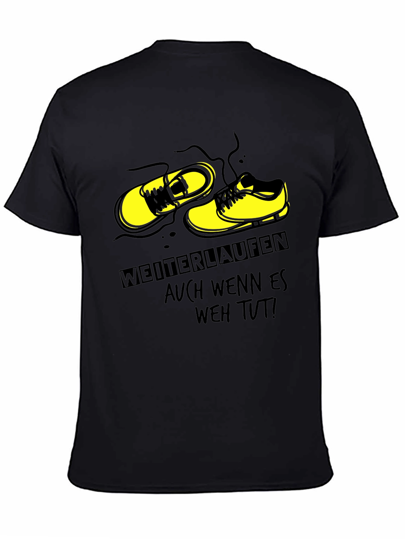Running Shoes Graphic Black T-Shirt