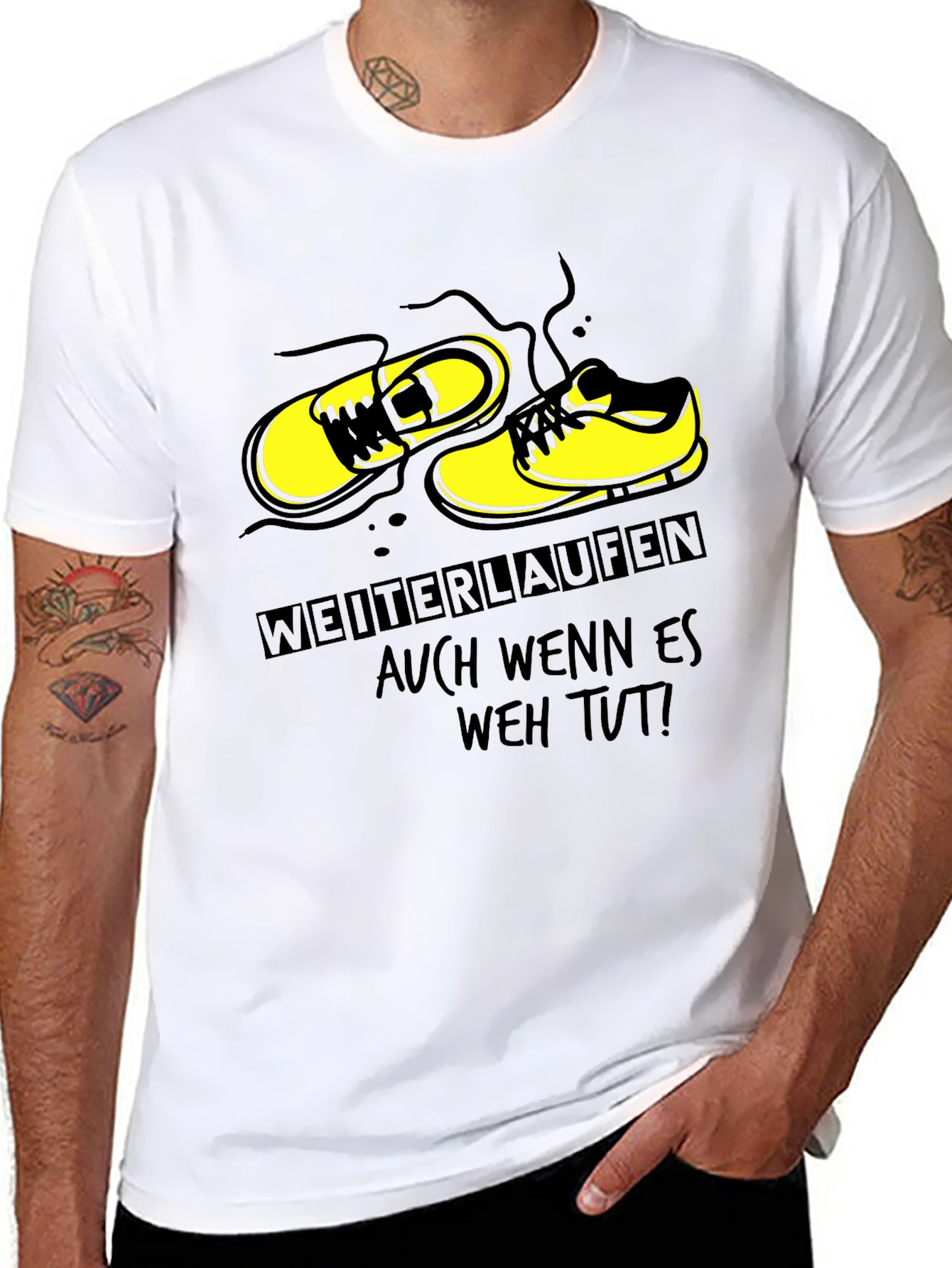 Running Shoes Graphic Black T-Shirt