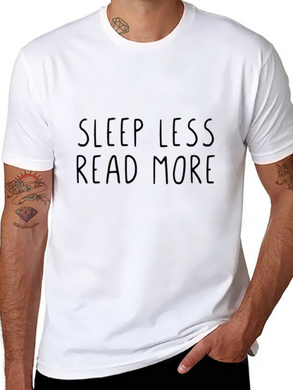 Sleep Less Read More Graphic Tee - Black