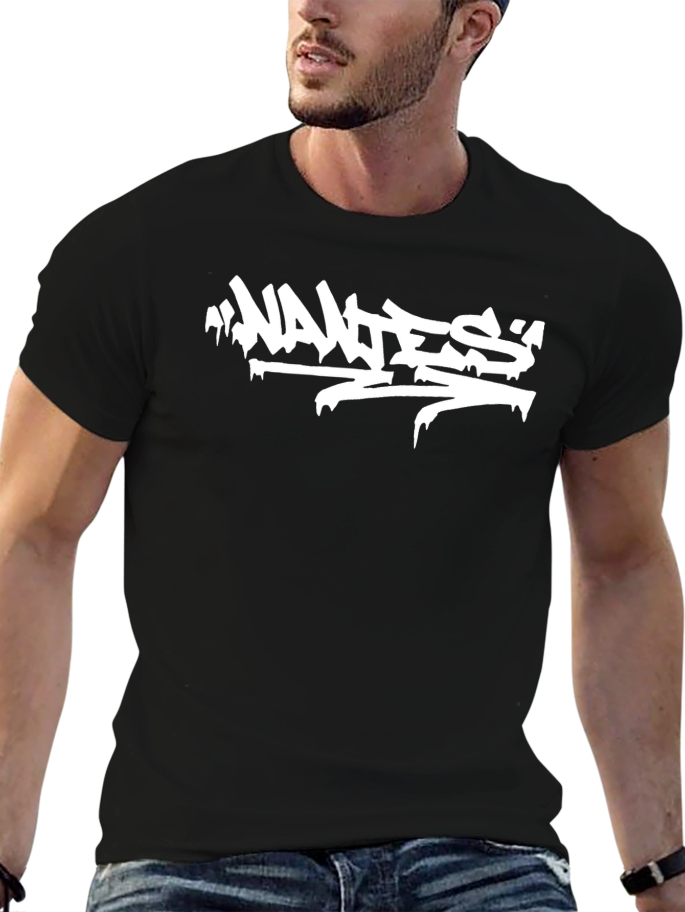 Cool Graphic Tee - Wanted Graffiti Style Print