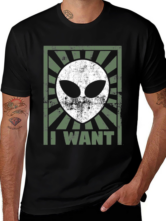 I Want Alien Graphic Tee - Black T-Shirt
