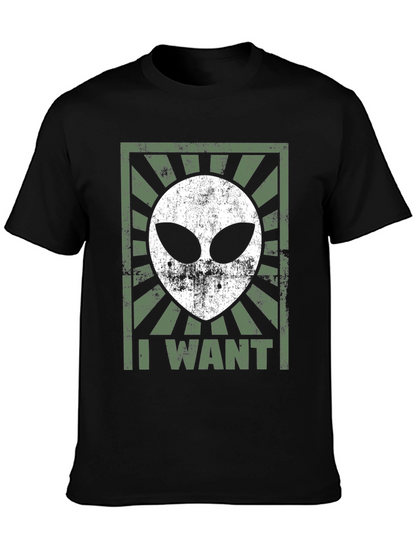 I Want Alien Graphic Tee - Black T-Shirt