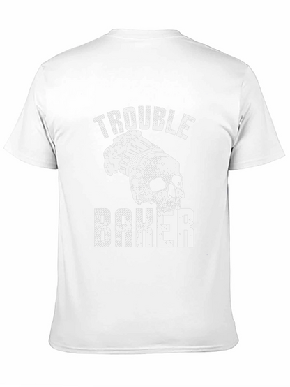 Trouble Baker Skull Chef T-Shirt - Funny Baking Tee