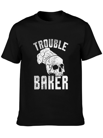 Trouble Baker Skull Chef T-Shirt - Funny Baking Tee