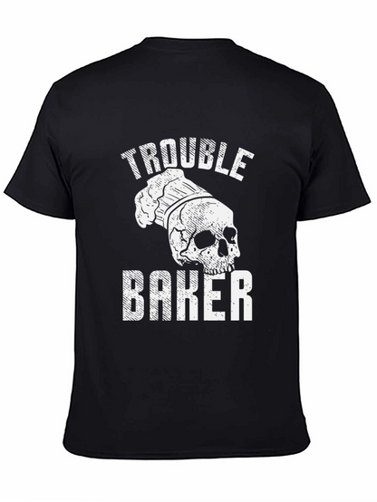Trouble Baker Skull Chef T-Shirt - Funny Baking Tee