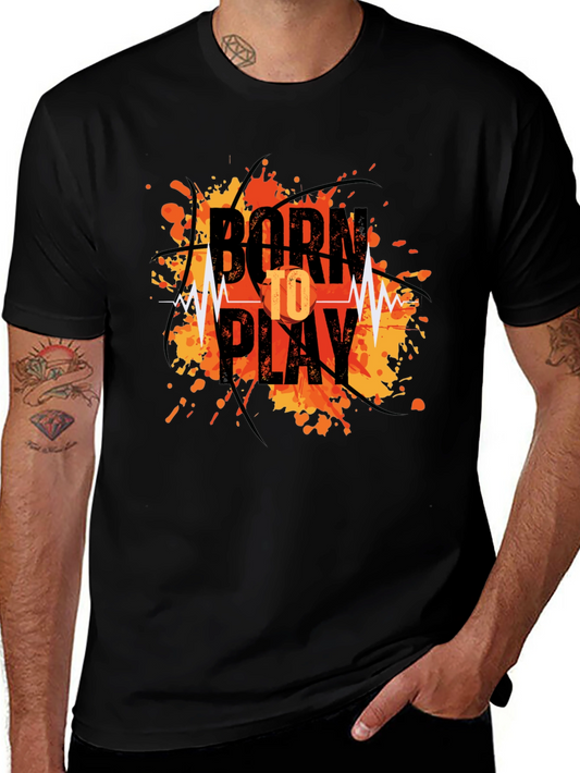 Born to Play Graphic T-Shirt - Mens Black Tee
