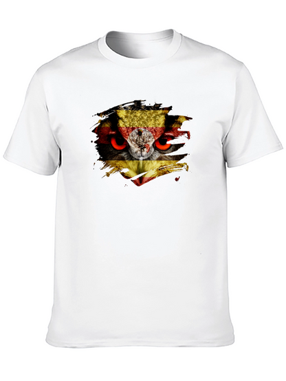 Owl Uganda Flag Graphic Black T-Shirt
