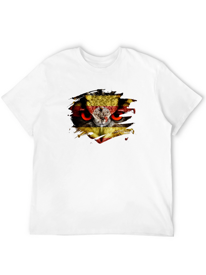 Owl Uganda Flag Graphic Black T-Shirt
