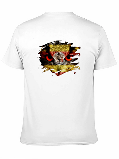 Owl Uganda Flag Graphic Black T-Shirt